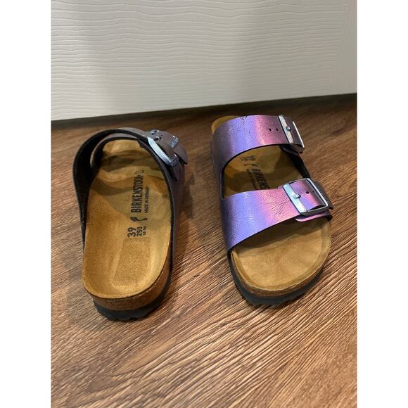 Birkenstock Slide Sandals Shimmery Iridescent Purple Birko-Flor® EUR 39 - Picture 2 of 7